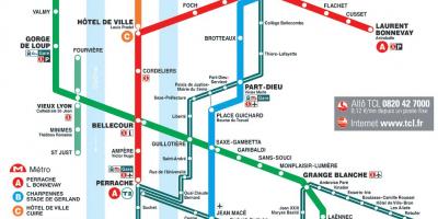 Λυών γαλλία χάρτη του μετρό