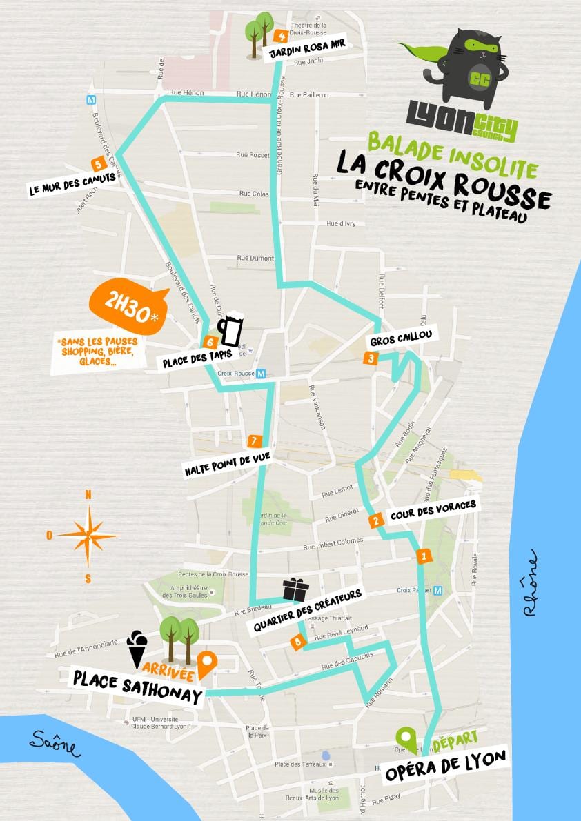 χάρτης της Lyon croix rousse