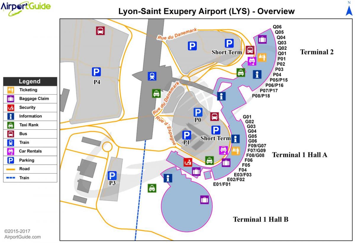 Λυών γαλλία αεροδρόμιο χάρτης