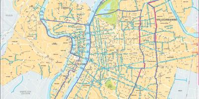 Χάρτης της Λυών ποδήλατο