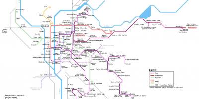 Λυών σιδηροδρομικό χάρτη