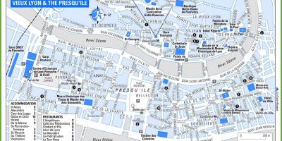 Χάρτης της παλιάς πόλης της Λυών γαλλία